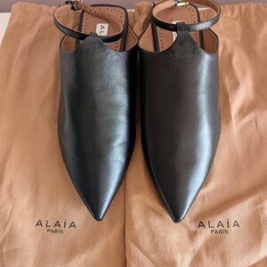 ALAIA Black Leather Mules Size EU 37 / US 6.5 BRAND NEW with original dust bags
